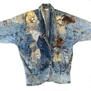 Vintage Wild Cherry Safari Denim Jacket